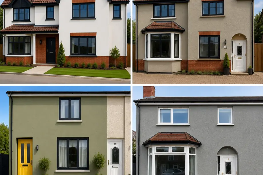 Silicone render finish on a house exterior